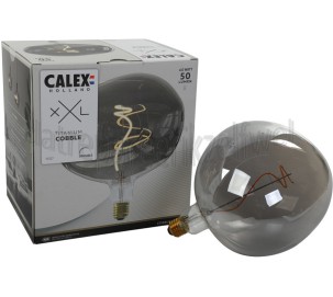 Foto van Calex Ledlamp LED XXL Cobble Titanium E27 4W 50Lm 1800K Dimbaar 