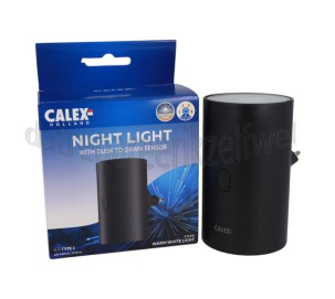 Foto van Calex Lamp Nachtlampje, Zwart Schemersensor, 1W, 5 Lumen, 2700K 