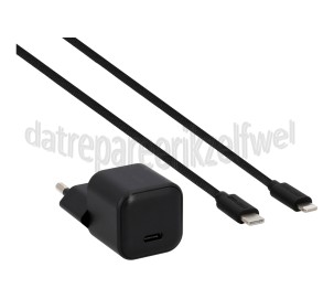 Foto van Musthavz Oplader Nano USB-C - Lightning, Zwart 20W 