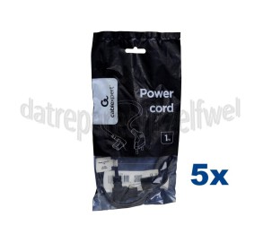 Foto van Netvoedingskabel Voedingskabel C7 haaks, 230V 1 Meter, 2x0.50mm2 Zwart 