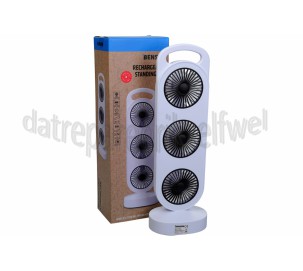 Foto van Benson Ventilator Staand Oplaadbaar, Wit 