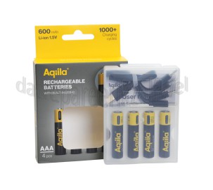 Foto van Aqiila Batterij Rechargeable USB-C, AAA, 4 Stuks 600mAh 