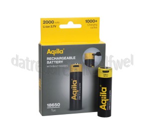 Foto van Aqiila Batterij Rechargeable USB-C, 18650 2000mAh 