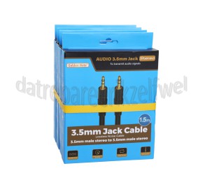 Foto van Golden Note Jack Kabel Jack 3.5mm Stereo Male - Jack 3.5mm Stereo Male 1.5 Meter 