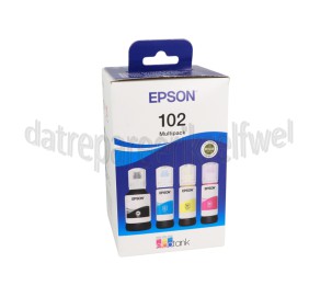 Foto van Epson Inktcartridge Ecotank 102 Multipack ET2700, ET2850, ET3700, ET39500, ET4850, ET4950 