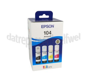 Foto van Epson Inktcartridge Ecotank 104 Multipack ET2720, ET2820, ET2860, ET2870, ET4700, ET4810 
