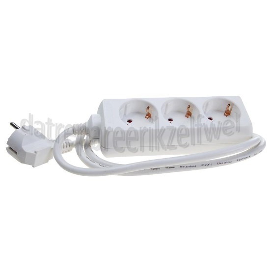 Foto van Tafelcontactdoos 3 voudig geaard 3500W 3v tafelcontactdoos met kinderbeveiliging 