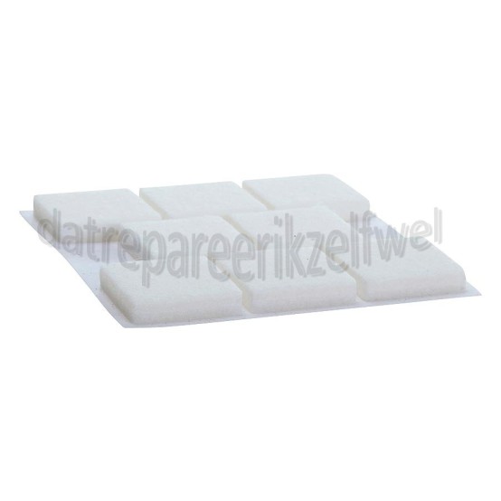 Foto van Deltafix Krasvilt Anti-krasvilt wit vierkant 25x25mm 