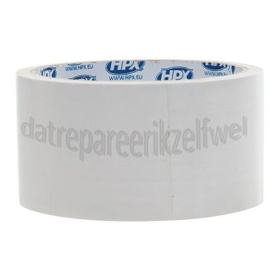 Foto van HPX Tape Pantsertape Wit Duct Tape, 48mm x 5 meter 