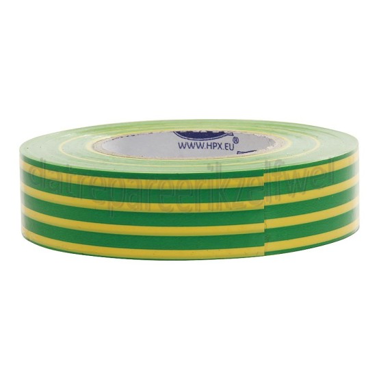 Foto van HPX Tape PVC Geel/Groen Isolatietape, 19mm x 20 meter 