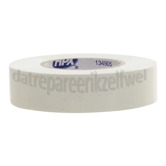 Foto van HPX Tape PVC Wit Isolatietape, 19mm x 20 meter 