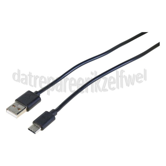 Foto van Grab 'n Go USB Kabel USB Type C male naar USB Type A male, Zwart 1m 