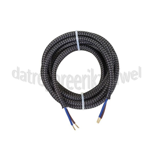 Foto van Calex Kabel Kabel zwart/grijs 2x0,75mm 3m Max. 250V-60W 
