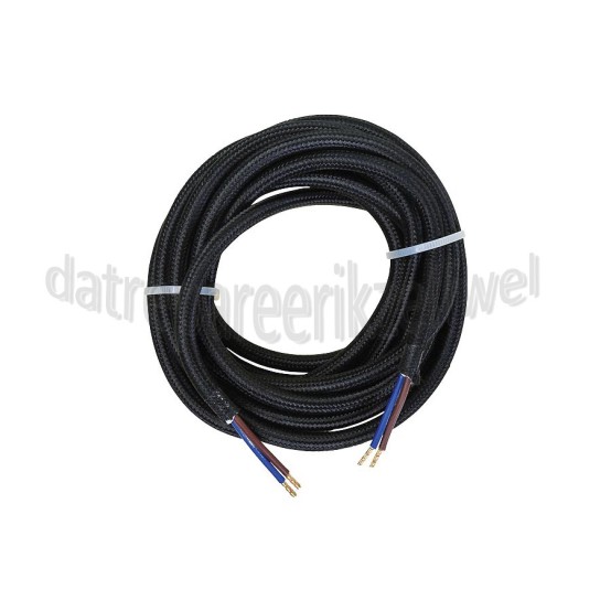 Foto van Calex Kabel Kabel zwart 2x0,75mm 3m Max. 250V-60W 