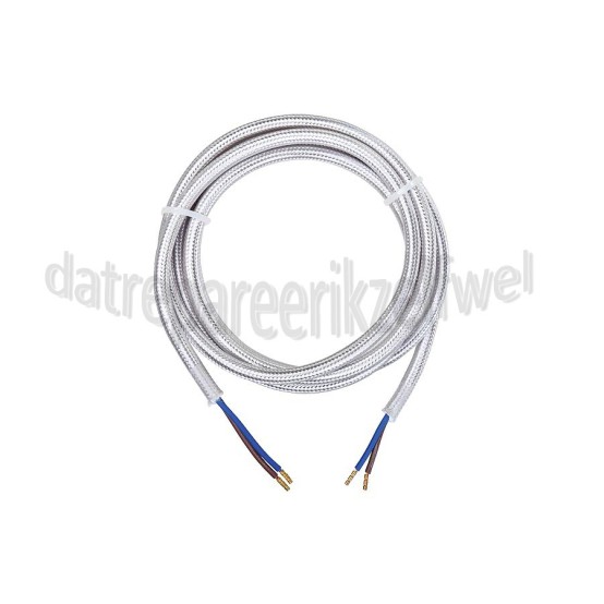 Foto van Calex Kabel Kabel metallic grijs 2x0,75mm 1,5m Max. 250V-60W 