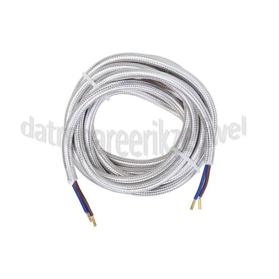 Foto van Calex Kabel Kabel metallic grijs 2x0,75mm 3m Max. 250V-60W 