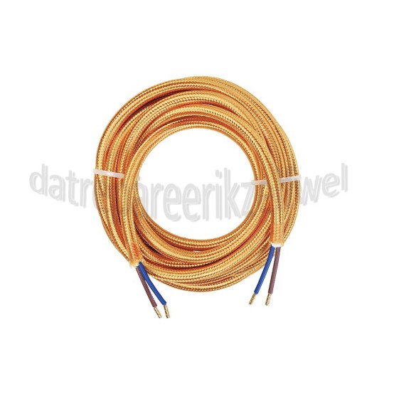 Foto van Calex Kabel Kabel goud 2x0,75mm 3m Max. 250V-60W 