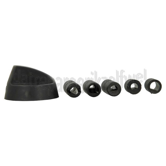 Foto van Knop Van oven, fornuis, kookplaat zwart Incl. adapters 