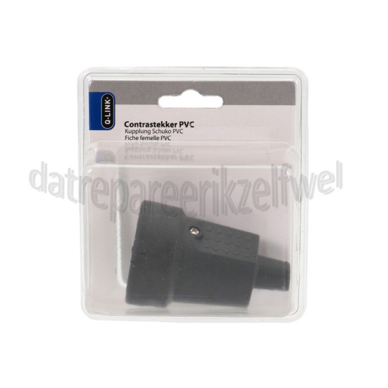 Foto van Q-Link Stekker contra 16A 3500W Ra zwart Contrastekker van PVC 