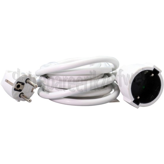 Foto van Q-Link Snoer 3x1,5mm2 3680W 16A RA wit 3M Verlengsnoer van vinyl 