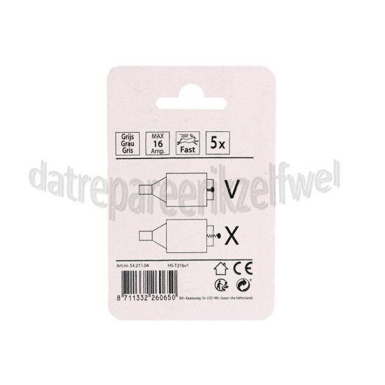 Foto van Q-Link Zekering 16A 500V snel grijs, 16 ampere Zekering 
