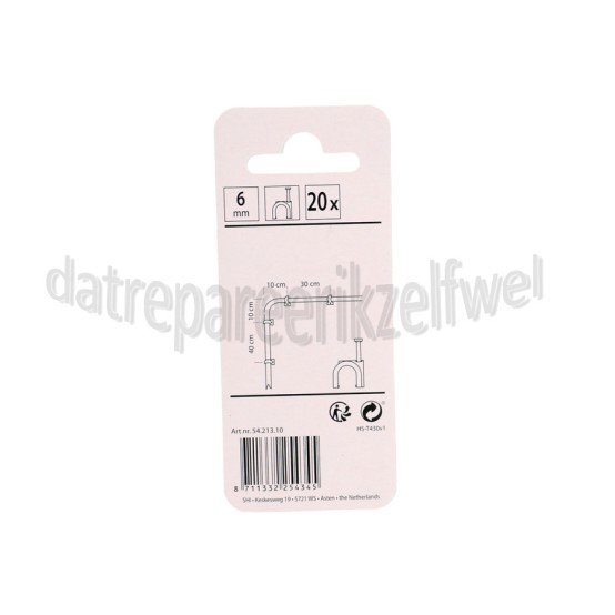 Foto van Q-Link Clip 6 mm rond wit normale coax 
