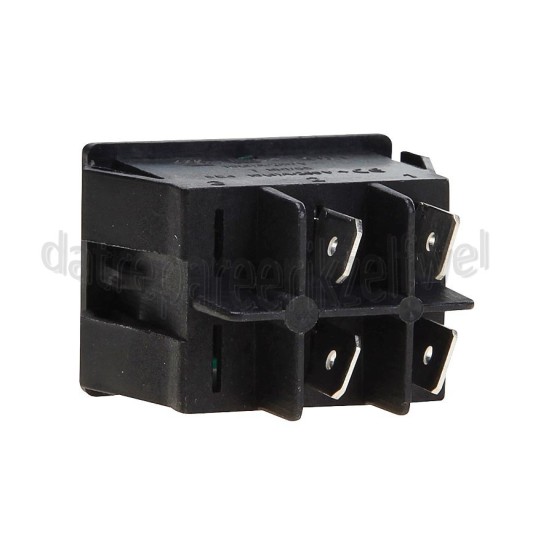 Foto van Schakelaar Groot + groen lampje 4 x 6.3 mm AMP 16A 250V 