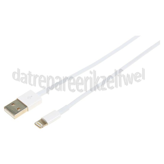 Foto van Apple Lightning cable USB kabel naar lightning, wit 2m Apple 8-pin Lightning connector 