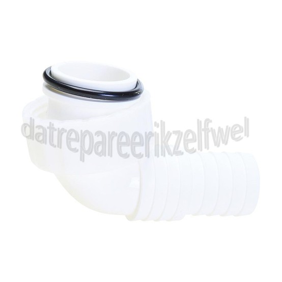 Foto van Sanitair Tuitje 90 graden Voor afvoerslang 19-22 mm. 