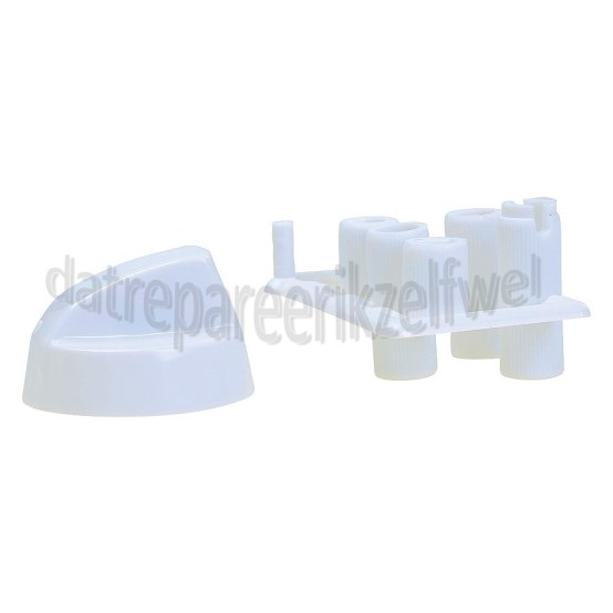 Foto van Knop Van oven, fornuis, kookplaat wit Incl. adapters 