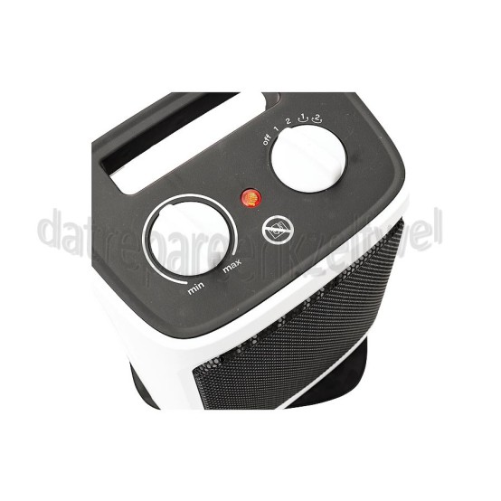 Foto van Inventum Kachel Keramische kachel 2000 Watt Oscillerend Wit / Zwart, 12m2 