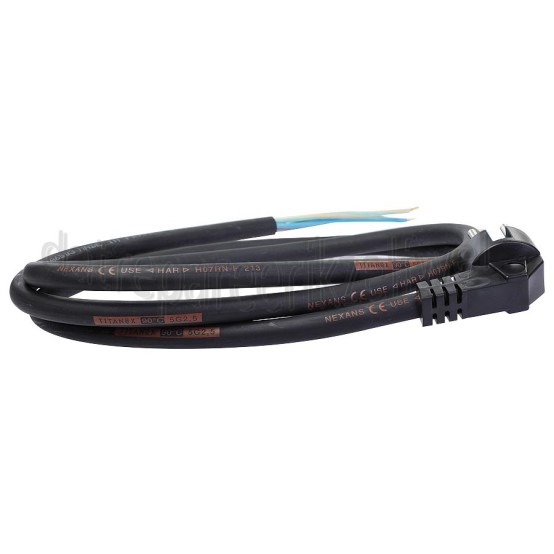 Foto van Snoer Perilex 5x2,5mm2 Zwart 2M 5 Aderig snoer met gegoten stekker 