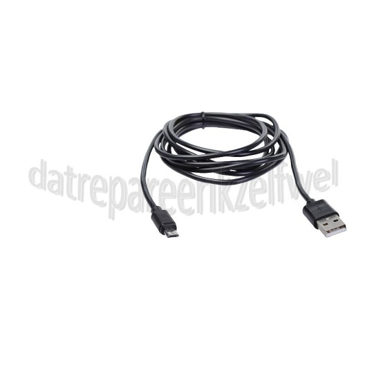Foto van Easyfiks USB Kabel Zwart, 200cm Micro USB 