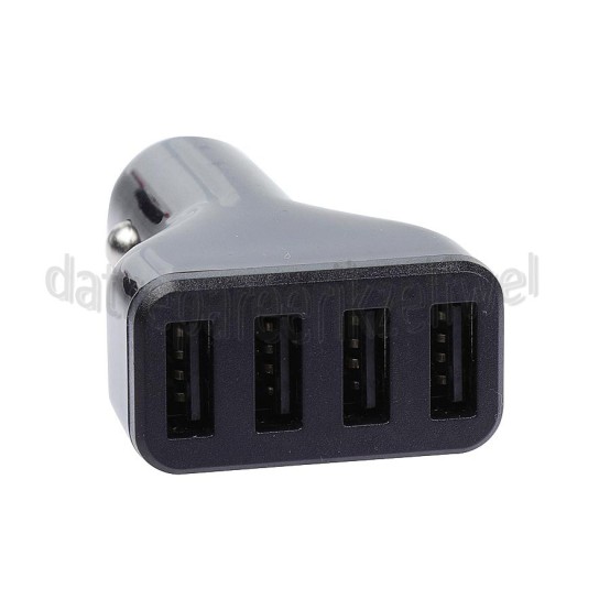 Foto van Easyfiks USB Oplader 12V, 4.8A/5V, 4-poort, zwart Universeel USB 