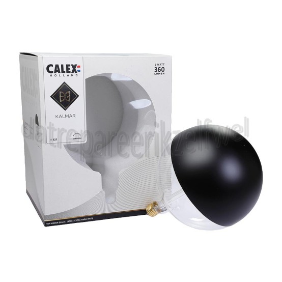 Foto van Calex Ledlamp LED XXL G200 Kopspiegel Zwart E27 6W 360Lm 1800K Dimbaar 