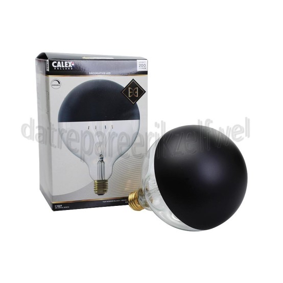 Foto van Calex Ledlamp LED G125 Kopspiegel Zwart E27 4W 200Lm 1800K Dimbaar 