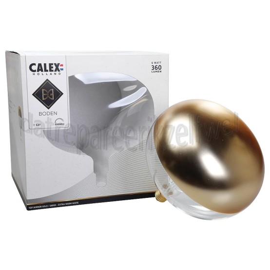 Foto van Calex Ledlamp LED XXL Cobble Top Kopspiegel Goud E27 6W 360Lm 1800K Dimbaar 