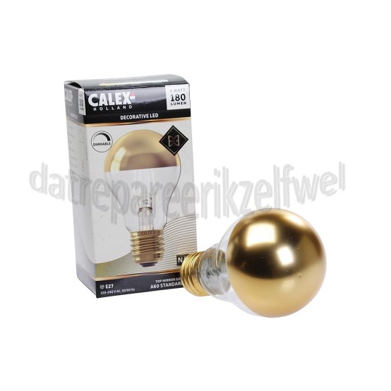 Foto van Calex Ledlamp LED A60 Kopspiegel Goud E27 4W 180Lm 1800K Dimbaar 