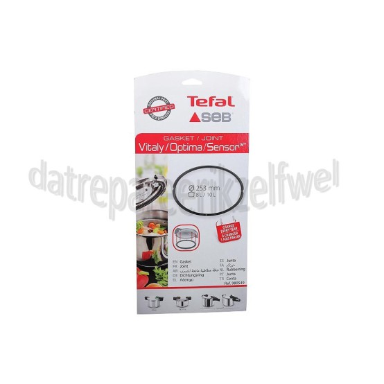 Foto van Tefal Afdichtingsrubber Ring rondom snelkookpan 253mm diameter Vitaly, Optima, Sensor 