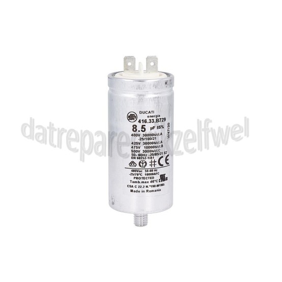 Foto van Indesit Condensator 8,5uF IDCAG35BECOEU, IDCA735BEU, TCD851AXEU 