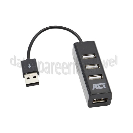 Foto van ACT Hub 4 poorts USB hub mini USB 2.0 Zwart 
