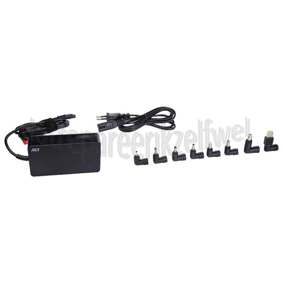 Foto van ACT Adapter Laptopvoeding 90W Universeel, 10 pluggen 