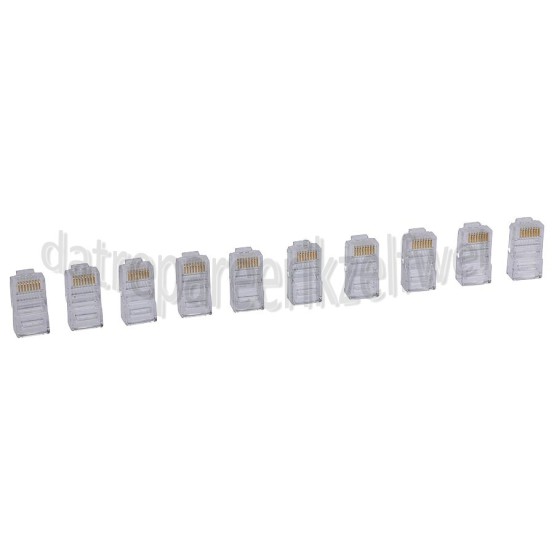 Foto van ACT Netwerk Stekker Modulaire Stekker RJ45 8p8c Transparant, 10 stuks 