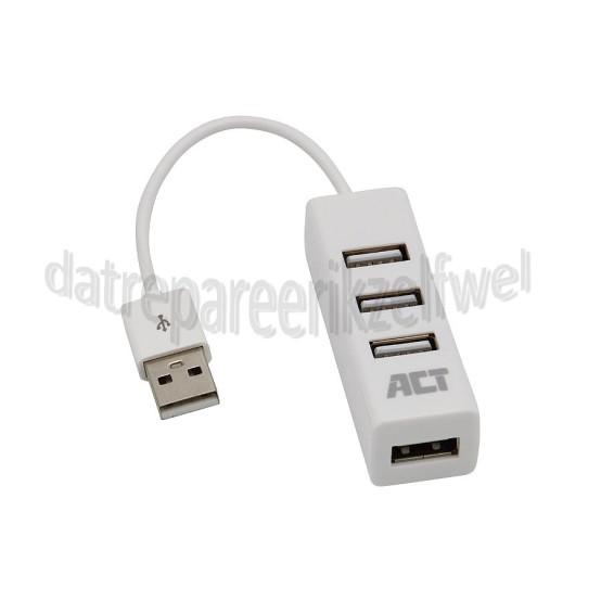 Foto van ACT Hub 4 poorts USB hub mini USB 2.0 Wit 