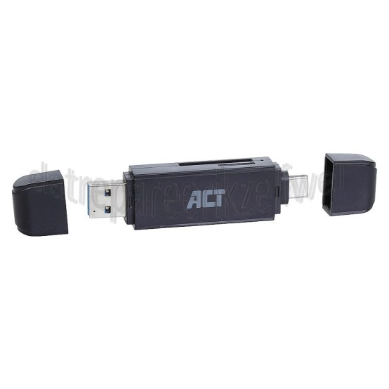 Foto van ACT Kaartlezer Compacte USB 3.1 Gen1 (USB 3.0) kaartlezer Type C en Type A connector 