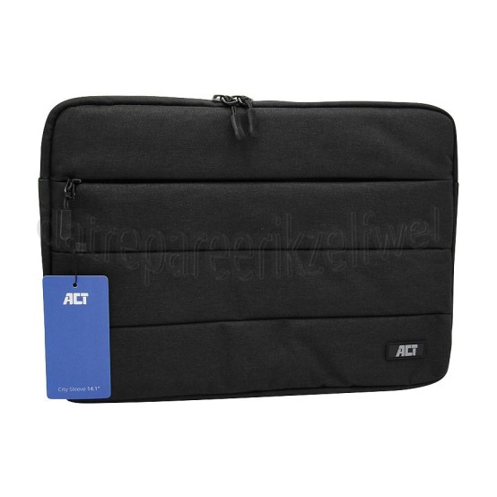 Foto van ACT Tas City Sleeve, Zwart Geschikt voor notebooks tot 14.1 inch 