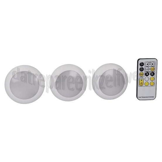 Foto van Calex Ledlamp Spot On Pucklights, 3 stuks 8 Lumen, 2700-6500K 