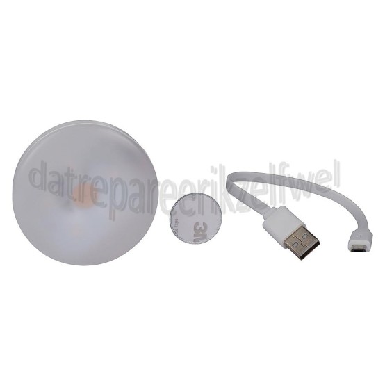 Foto van Calex Ledlamp Spot On Oplaadbare Pucklight 30 Lumen, 2700K Warm White 
