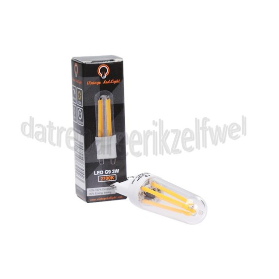 Foto van Vintage LedLight Ledlamp LED G9 filament helder CRI85 Dimbaar, 3W, 2700K, 16x61.2mm 