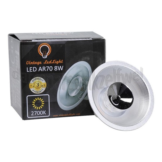 Foto van Vintage LedLight Ledlamp LED AR70 B15D CRI92 Dimbaar, 8W, 2700K, 35 Graden 